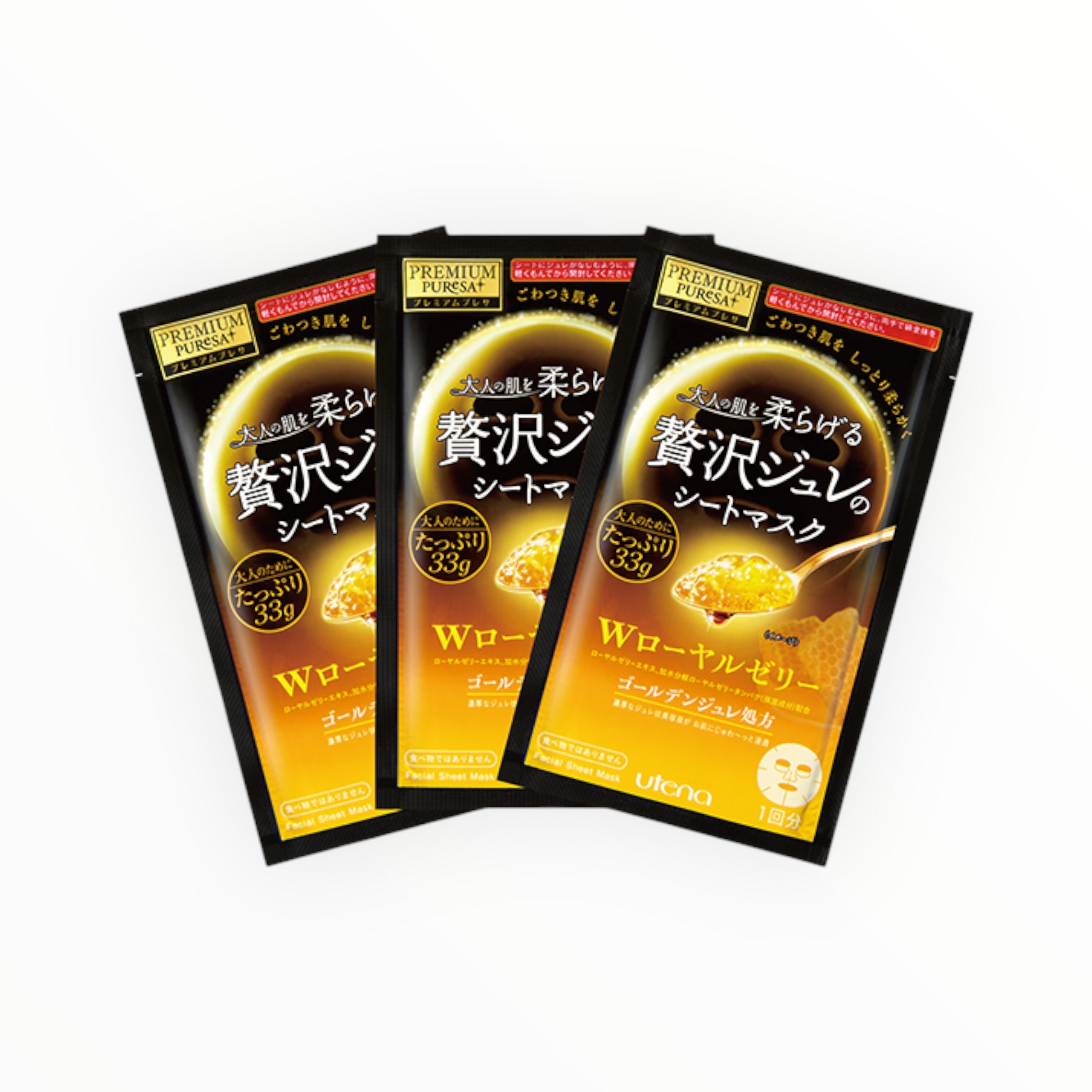 Utena Premium Puresa Golden Jelly Mask with Royal Jelly 33g x 3 Sheets