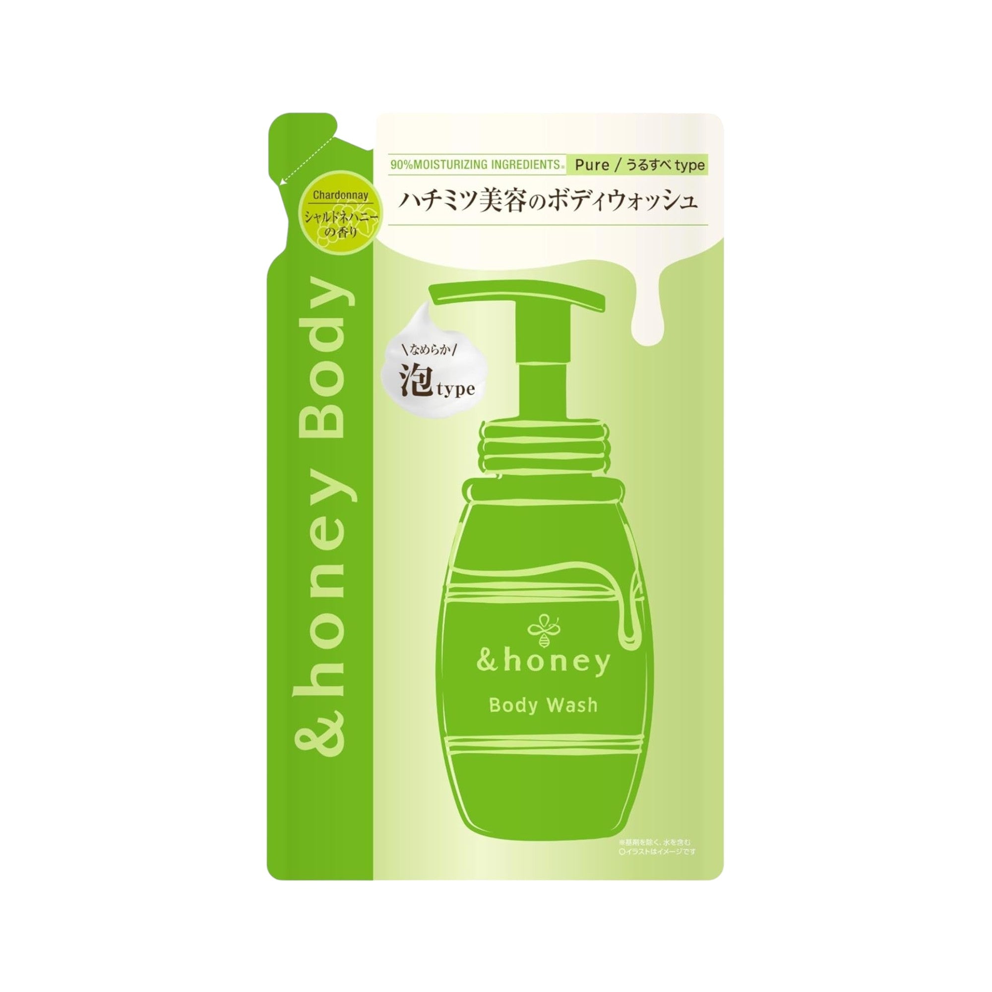 &amp;honey Pure Moist Foaming Body Wash Refill 440mL (1–3 Packs)