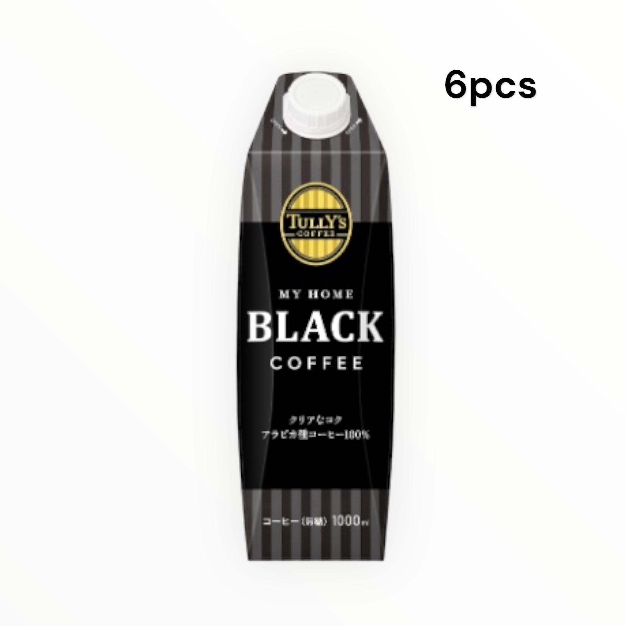 Tully&#39;s Coffee Black with Cap Paper Pack 1L x 6