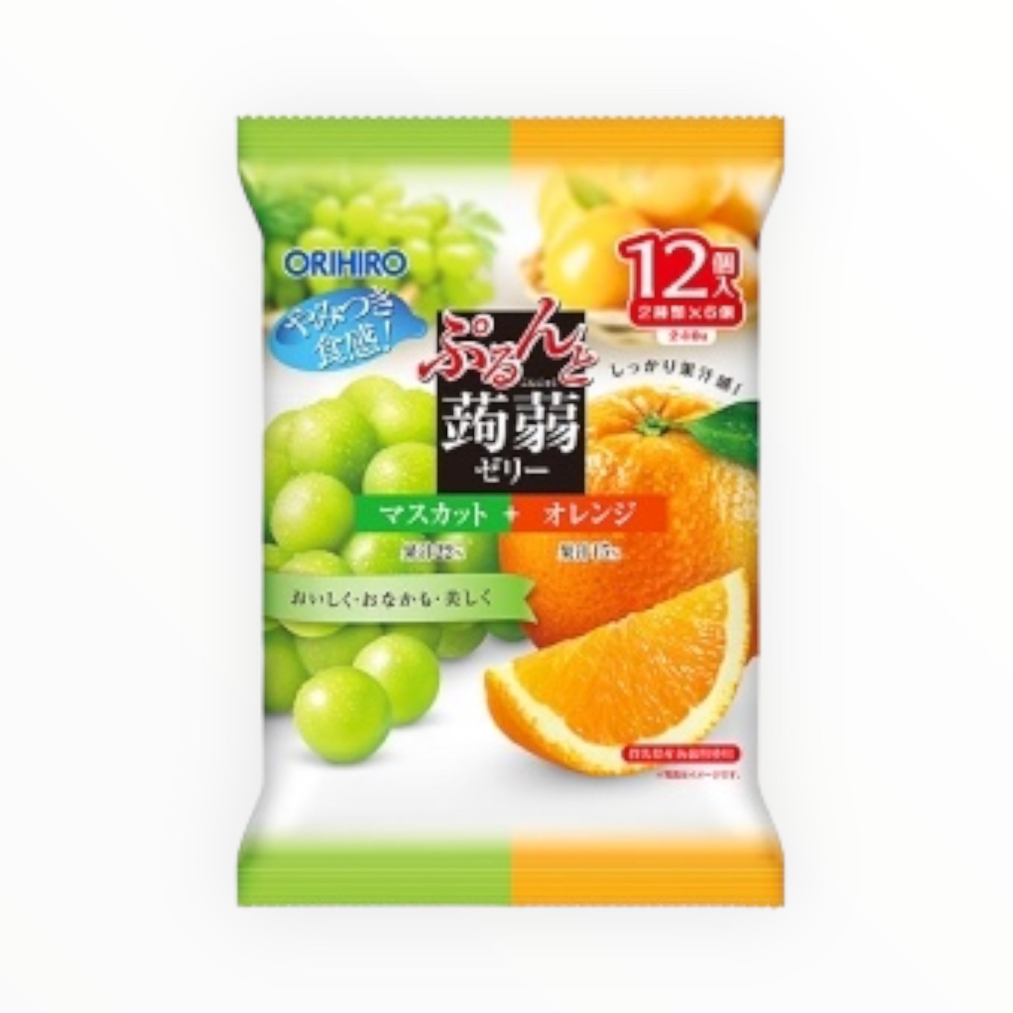 ORIHIRO Purunto Konjac Jelly Pouch - Muscat + Orange 240g