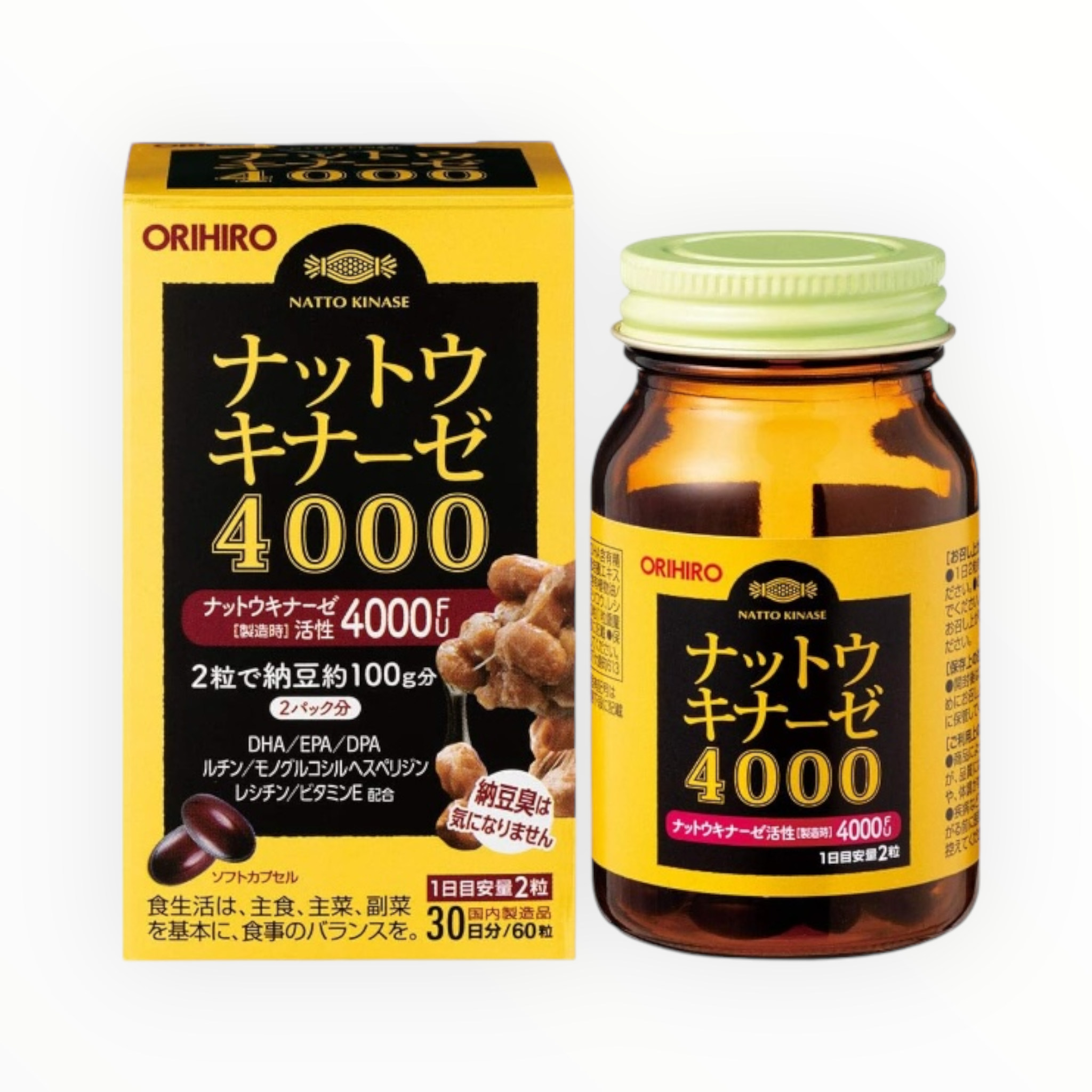 ORIHIRO Nattokinase 4000 60 Capsules