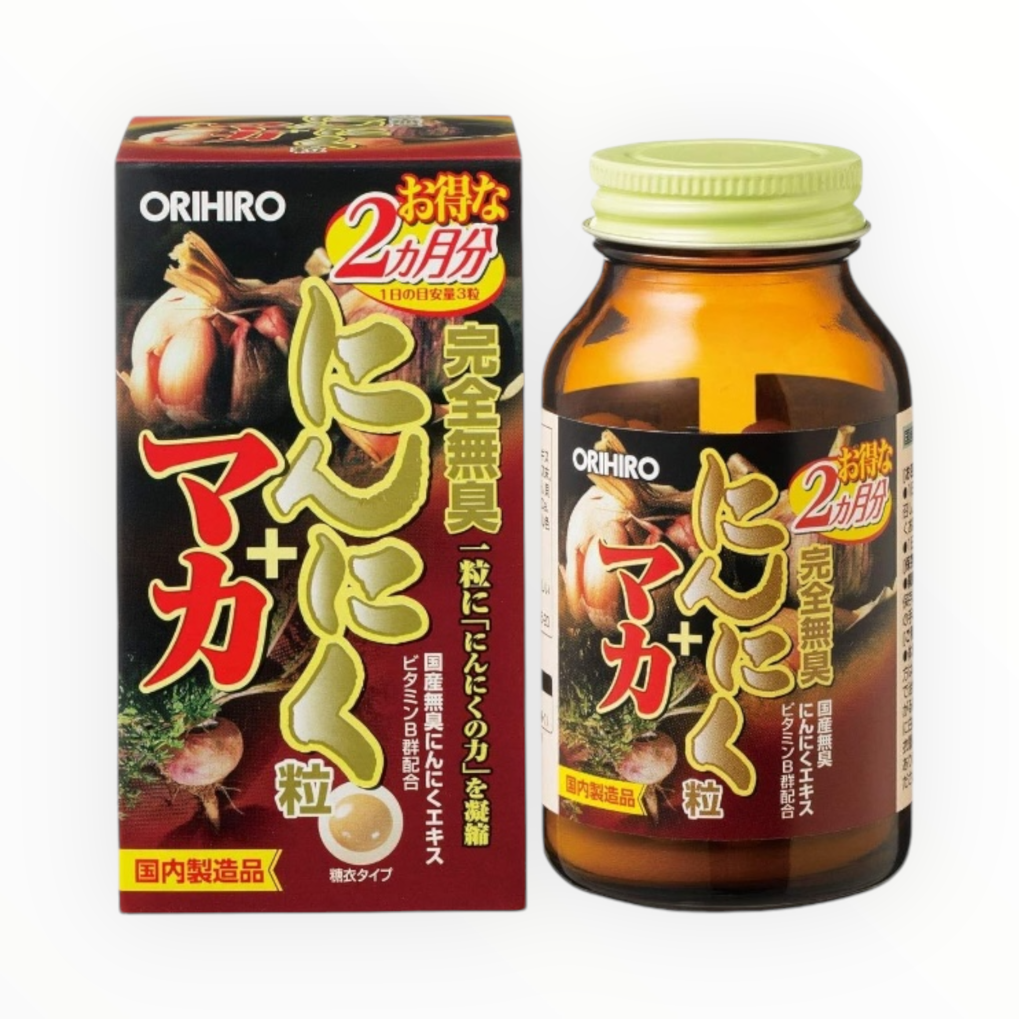 ORIHIRO Completely Odorless Garlic + Maca Tablets