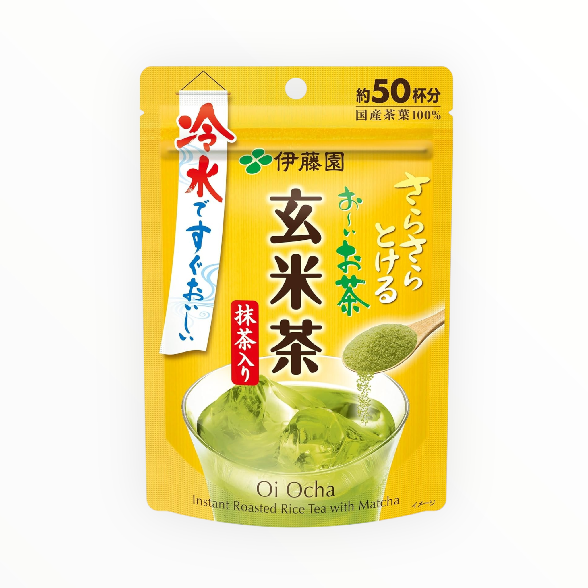 Ito En Oi Ocha Genmaicha Powder 40g with Matcha in Resealable Bag