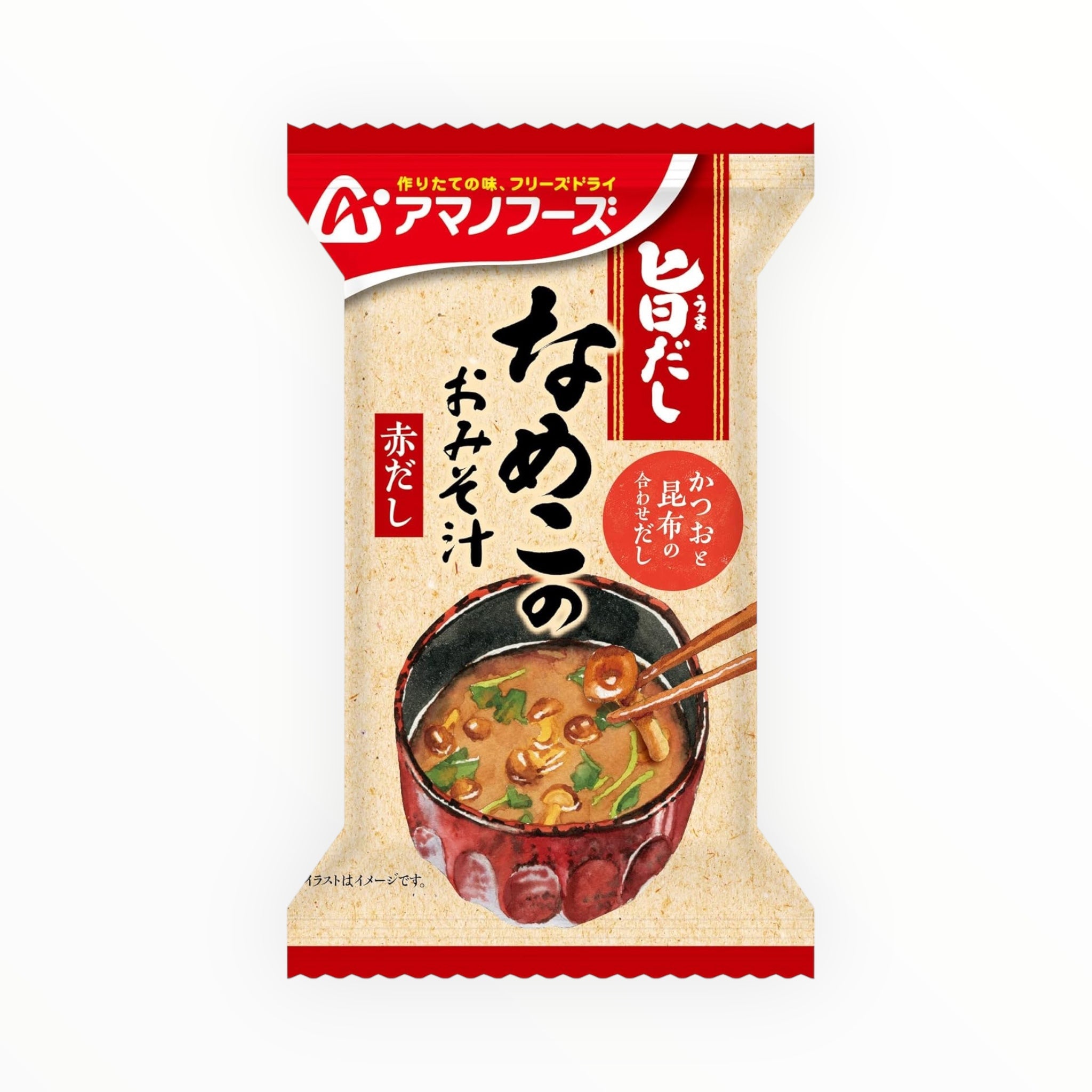 Amano Foods Freeze-Dried Red Miso Soup with Nameko Mushroom (10 Servings)