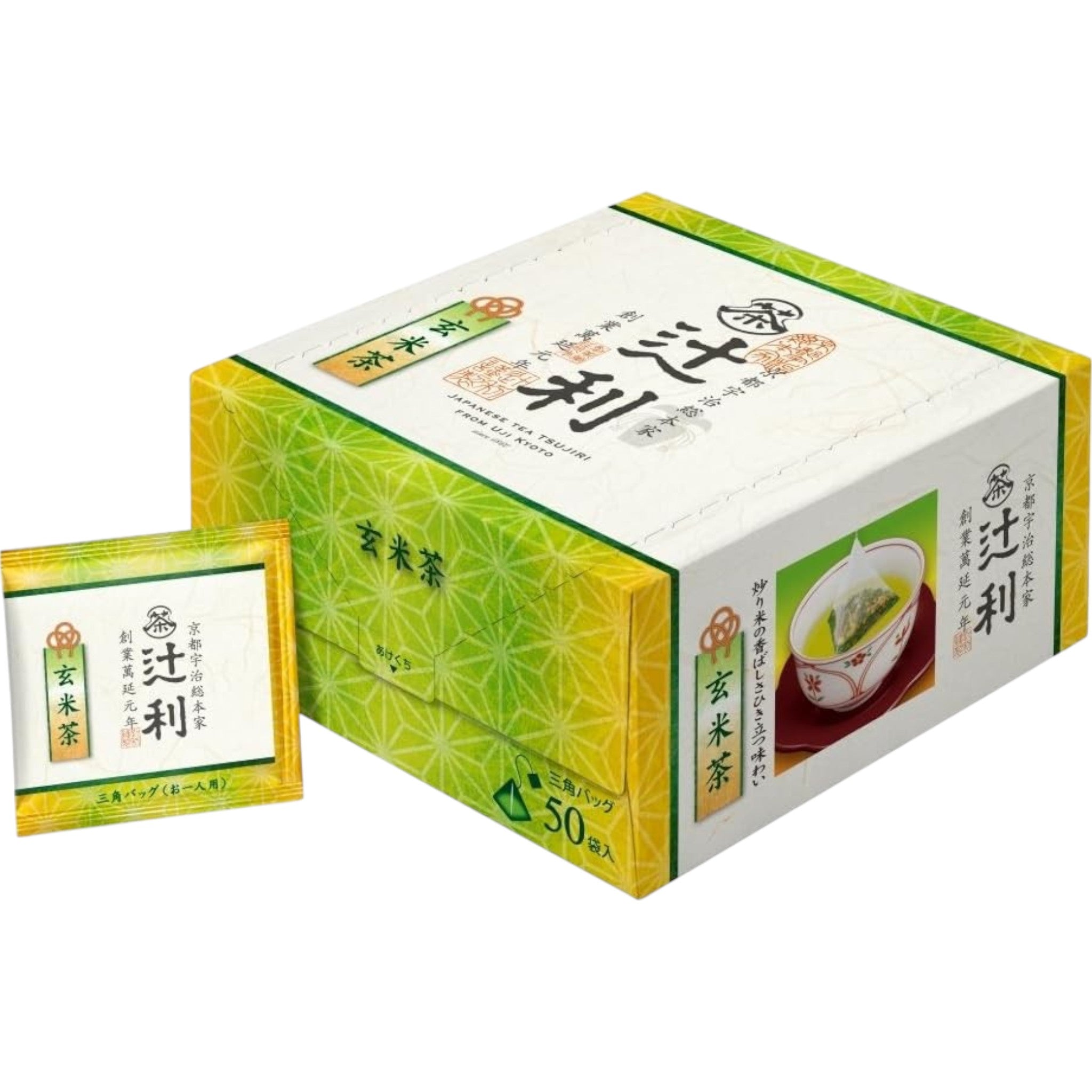 Tsujiri Genmaicha Tea Triangular Bags 50P