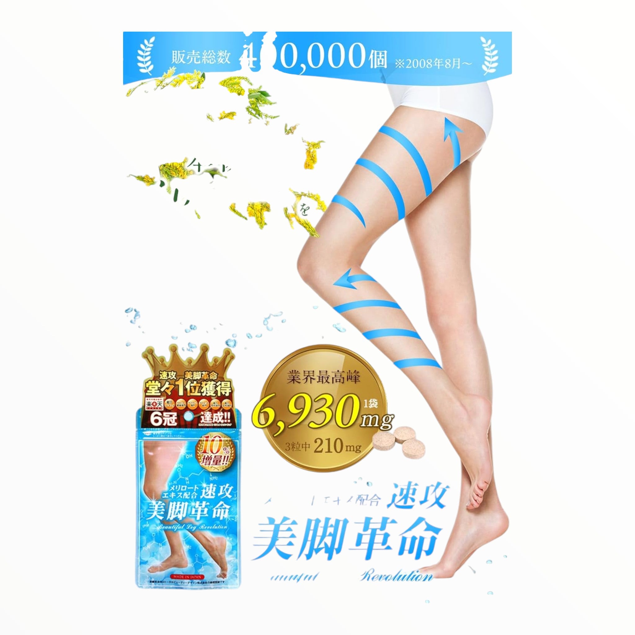 Sokko Bikyaku Kakumei 90 Capsules – Leg Slimming Supplement (30-Day Supply)